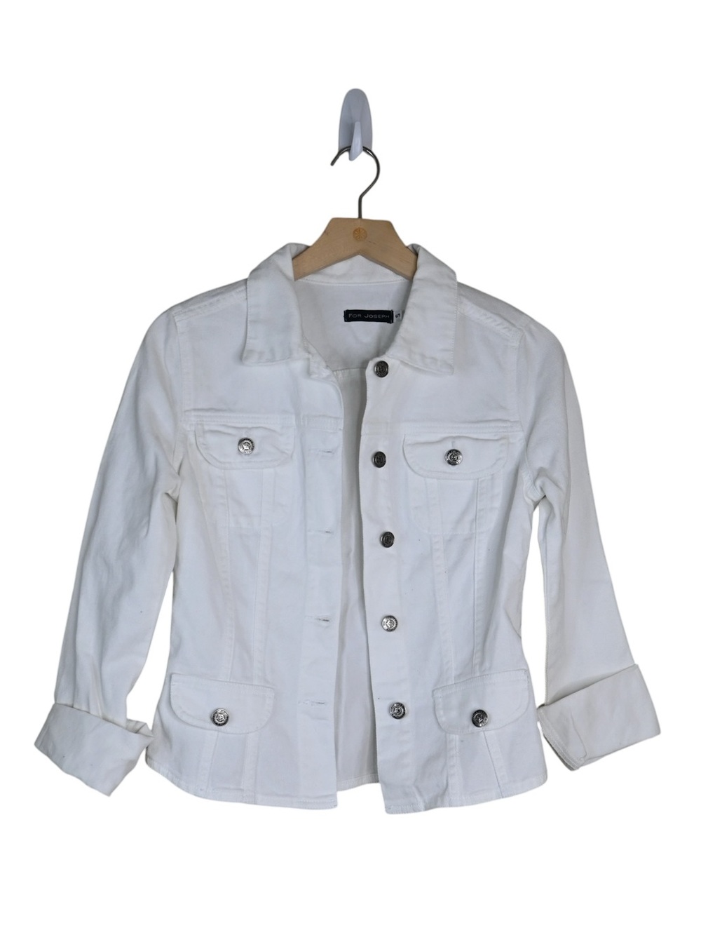 For Joseph's Women's S White Denim Jacket - Classic Button-Up